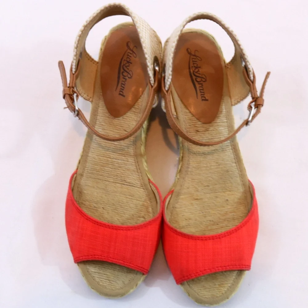 Lucky Brand Kydra  Espadrille Wedge Sandals, Size 7
